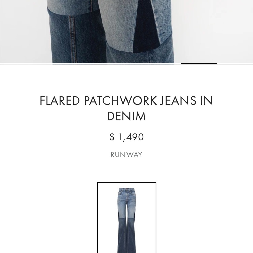 ✨ NWT CHLOE fall 2024 FLARED PATCHWORK JEANS IN DENIM - Picture 4 of 11